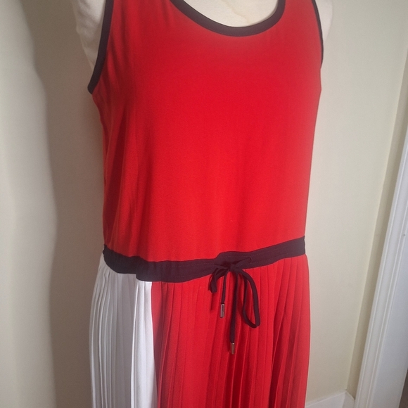 Tommy Hilfiger  Twill F&F Pleated Midi Dress  Size 14 - Picture 4 of 8